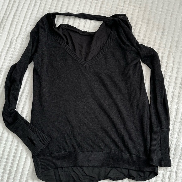 A69 Lululemon Unity Pullover Sweater Heathered Black 8 - Picture 2 of 6